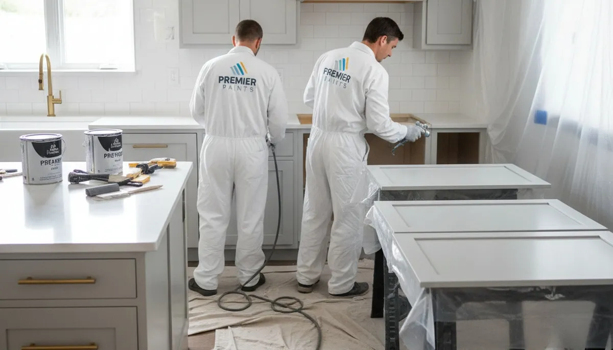 Professional cabinet painting in Flagstaff AZ kitchen with durable finishes and expert craftsmanship
