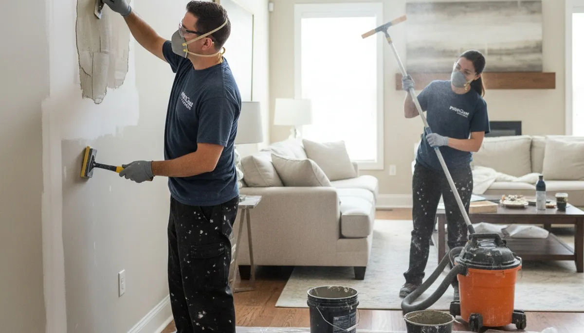 Professional drywall repair and wall restoration in Flagstaff AZ home by expert painting contractors