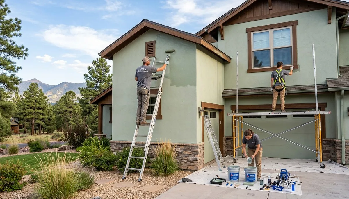 Professional house painting service on residential home exterior in Flagstaff, AZ