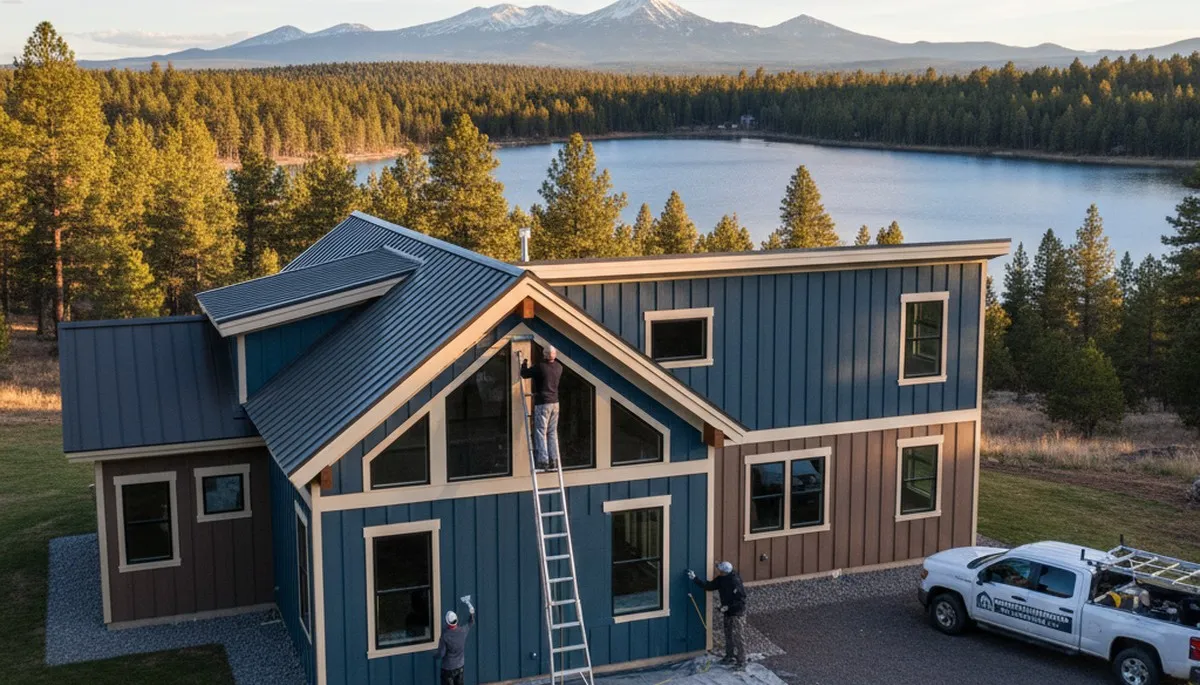 Professional house painters in Flagstaff AZ enhancing home exterior with fresh paint finish