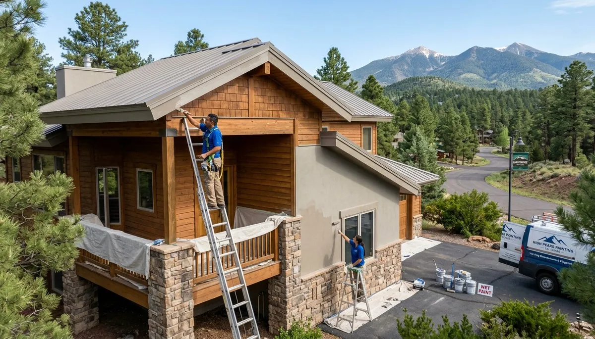 Professional house painters refreshing exterior home colors in Flagstaff, AZ