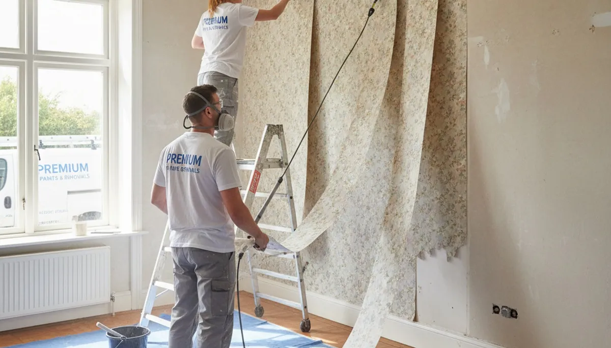 Professional wallpaper removal and wall prep by house painters in Flagstaff, AZ homes